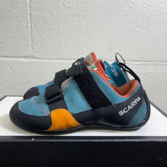 Scarpa Force V Rock Climbing Shoes Blue Black Suede Hook & Loop Women's 7 US - Picture 4 of 9